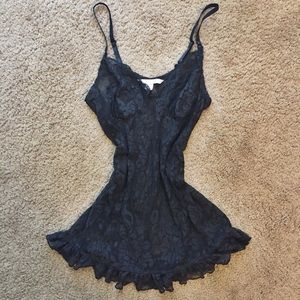 Victoria’s Secret Black Lace Slip Lingerie Dress